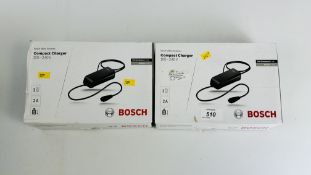 2 X BOSCH EBIKE SYSTEMS 100-240V BATTERY CHARGERS - SOLD AS SEEN.