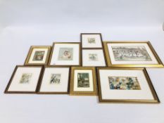 A GROUP OF 9 FRAMED CAT PRINTS TO INCLUDE 6 REPRODUCTION LOUIS WAIN EXAMPLES ETC.