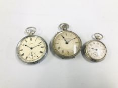 3 X VINTAGE POCKET WATCHES TO INCLUDE SMITH,