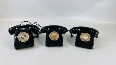 THREE VINTAGE TELEPHONES.