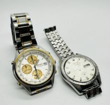 TWO GENT'S SEIKO WRIST WATCHES TO INCLUDE CHRONOGRAPH AND AUTOMATIC EXAMPLES.