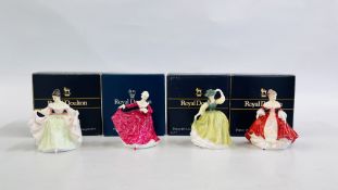 4 X ROYAL DOULTON MINIATURE FIGURES TO INCLUDE BUTTERCUP HN 3268, KIRSTY HN 3213,