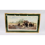 LIMITED EDITION DAVID SHEPHERD PRINT "ELEPHANT HEAVEN" # 484/850 FRAMED AND MOUNTED (BEARING PENCIL