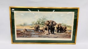 LIMITED EDITION DAVID SHEPHERD PRINT "ELEPHANT HEAVEN" # 484/850 FRAMED AND MOUNTED (BEARING PENCIL