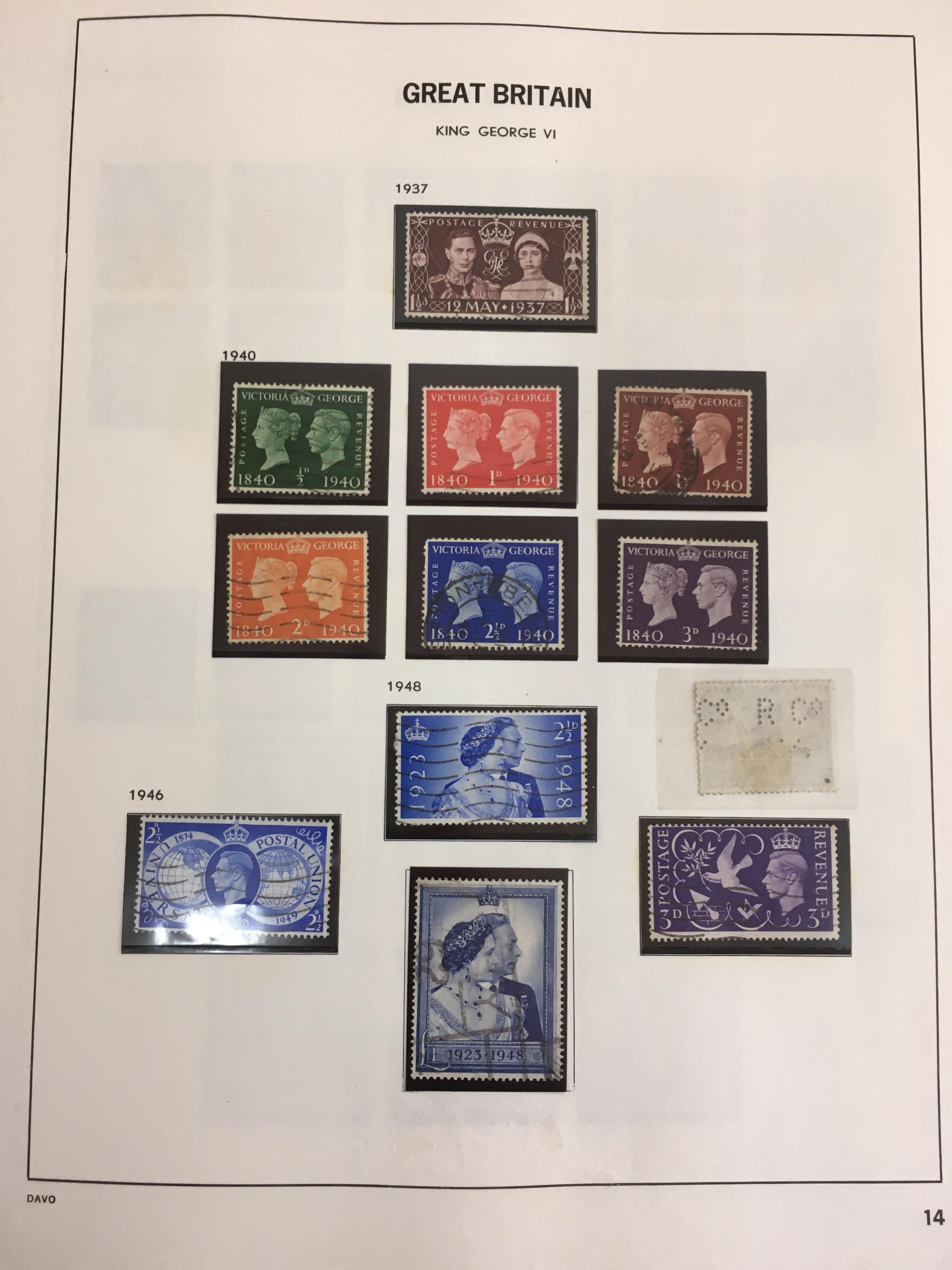 STAMPS: GB 1840-1970 USED COLLECTION IN A DAVO ALBUM FROM 1d BLACK, 1d RED PLATES, EDWARD 7th 2/6, - Image 13 of 16