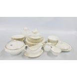 57 PIECES WEDDGEWOOD "GOLD CHELSEA" BONE CHINA TABLEWARE.