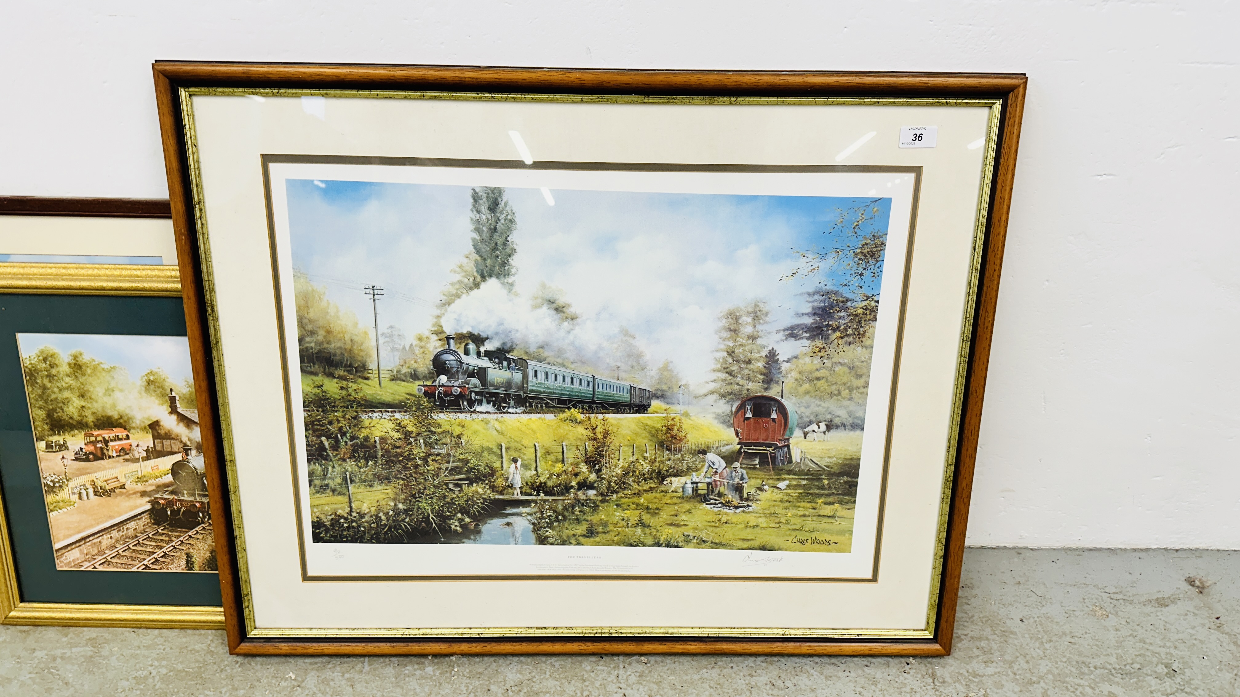 LIMITED EDITION CHRISWOODS STEAM TRAIN PRINT 90/500 "THE TRAVELLERS" 42. - Image 2 of 5