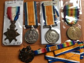 MEDALS: WW1 ODD SINGLE MEDALS COMPRISING 1914-15 STAR TO 12271 PTE. R.S.