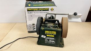 RECORD POWER WG200 8" WET STONE SHARPENING SYSTEM (WITH BOX) - SOLD AS SEEN.