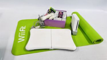 NINTENDO WII CONSOLE WITH BALANCE BOARD, GAMES, MAT AND ACCESSORIES. A/F CONDITION - SOLD AS SEEN.