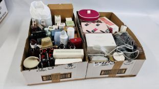 2 X BOXES CONTAINING AN EXTENSIVE GROUP OF COSMETICS, TOILETRIES AND BOXED GIFT SETS ETC.