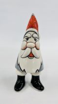 A LORNA BAILEY COLLECTORS CONICLE FATHER CHRISTMAS SUGAR SIFTER, BEARING SIGNATURE H 18CM.
