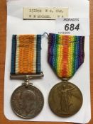 MEDALS: WW1 BWM AND VICTORY TO L-31898 W.O CL.2. W.E.HUGHES R.A.