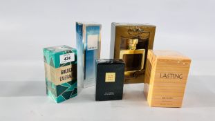 A GROUP OF 5 UNOPENED BOXED FRAGRANCES TO INCLUDE EXAMPLES MARKED LITTLE BLACK DRESS, REFRESH,