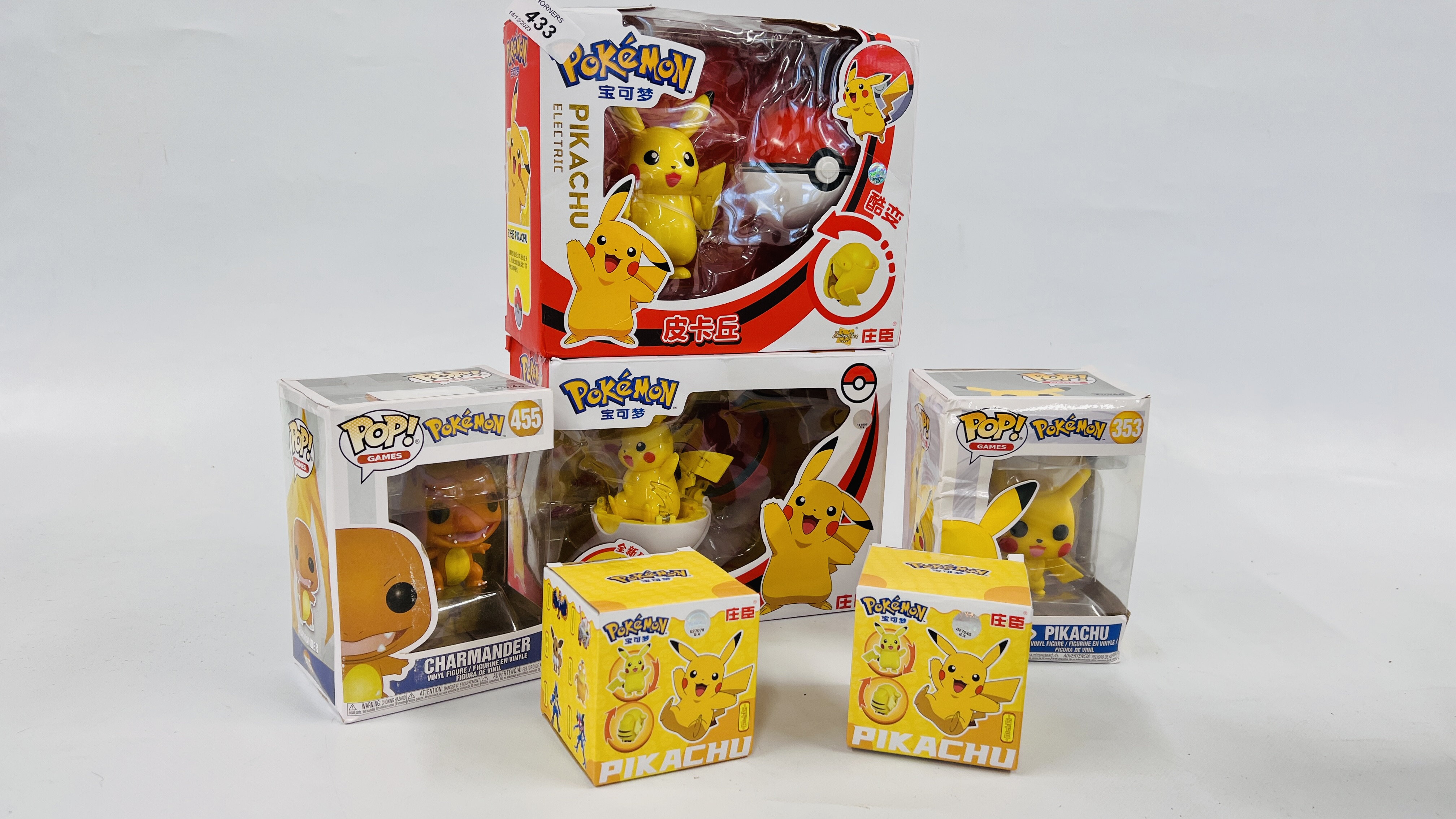 6 BOXED POKEMON TOYS INCLUDING PIKACHU.