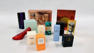 A BOXED "UNSPOKEN" GIFT SET ALONG WITH AN ESTEE LAUDER EXAMPLE + A GROUP OF ASSORTED PART USED