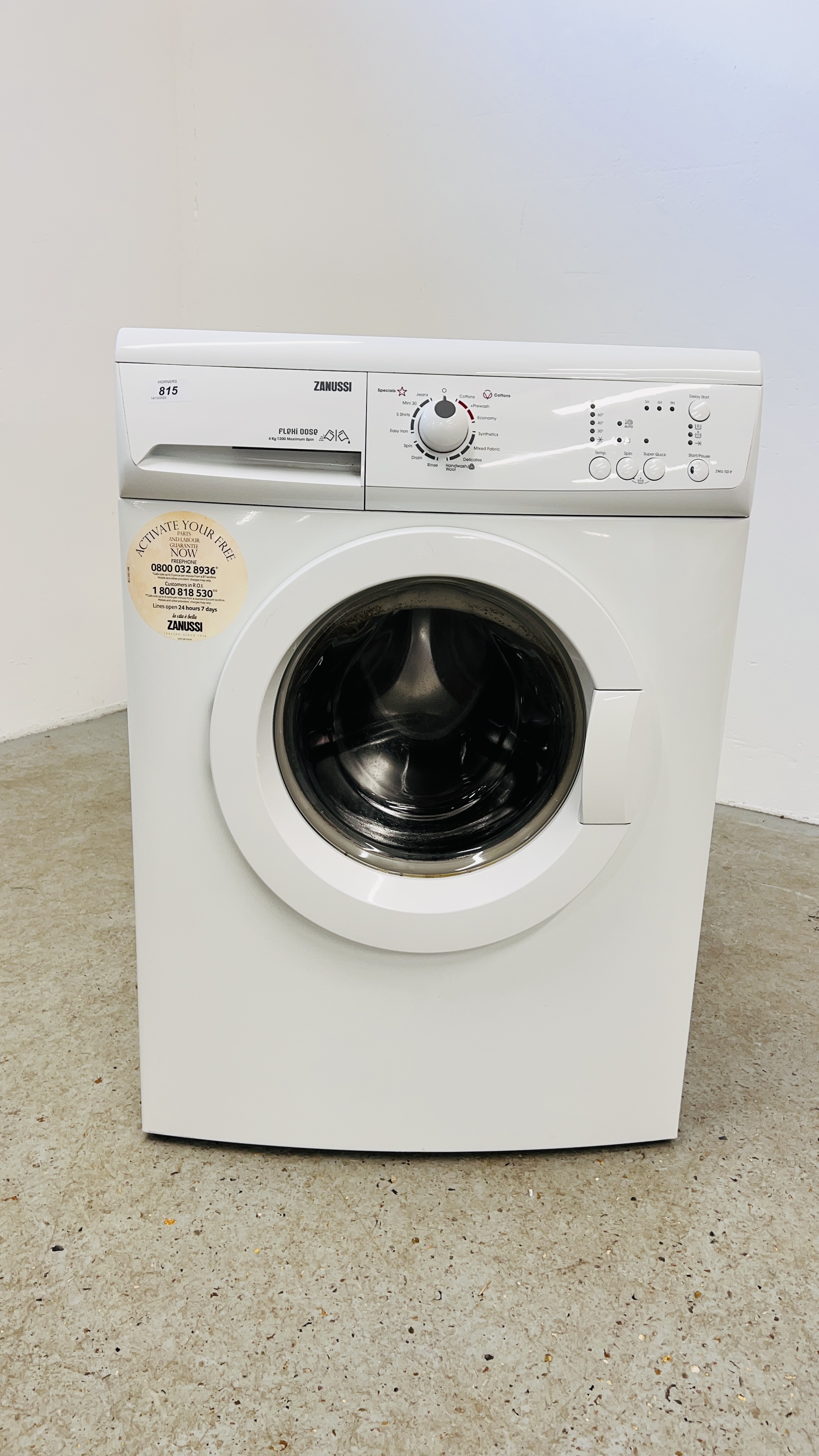 ZANUSSI FLEXI DOSE WASHING MACHINE - SOLD AS SEEN.