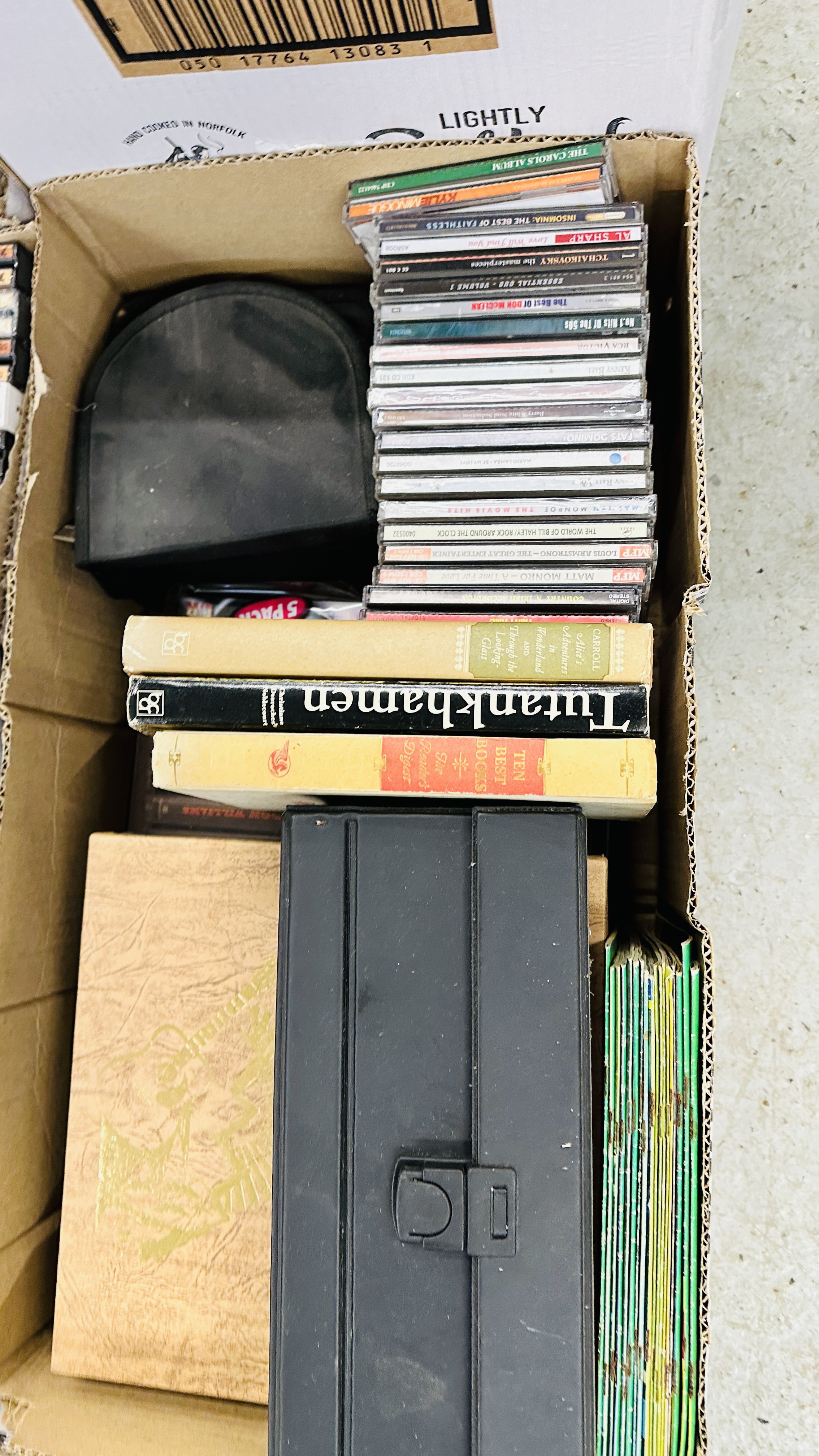 12 X BOXES BOOKS, CD'S RECORDS, CASSETTES AND DVD'S. - Image 10 of 14