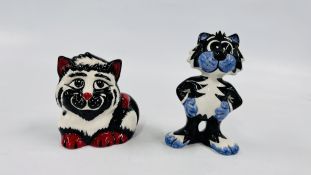 TWO LORNA BAILEY COLLECTORS CATS TO INCLUDE FIZZEL AND KORKY, BEARING SIGNATURE.