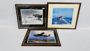 3 MILITARY RELATED AIRCRAFT PRINTS TO INCLUDE SNOWBOUND LANCASTERS BY ROBIN SMITH,