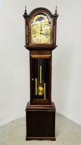 REPRODUCTION MAHOGANY CASED LONG CASE CLOCK,