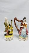 A PAIR OF ITALIAN STYLE MUSICIANS A/F, H 57CM.