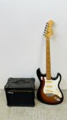 HOHNER ELECTRIC LEAD GUITAR SUNBURST FINISH AND VANTAGE PRACTICE AMP - SOLD AS SEEN.