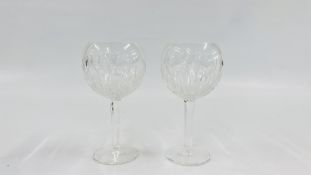 A PAIR OF WATERFORD MILLENNIUM LOVE WINE GLASSES.