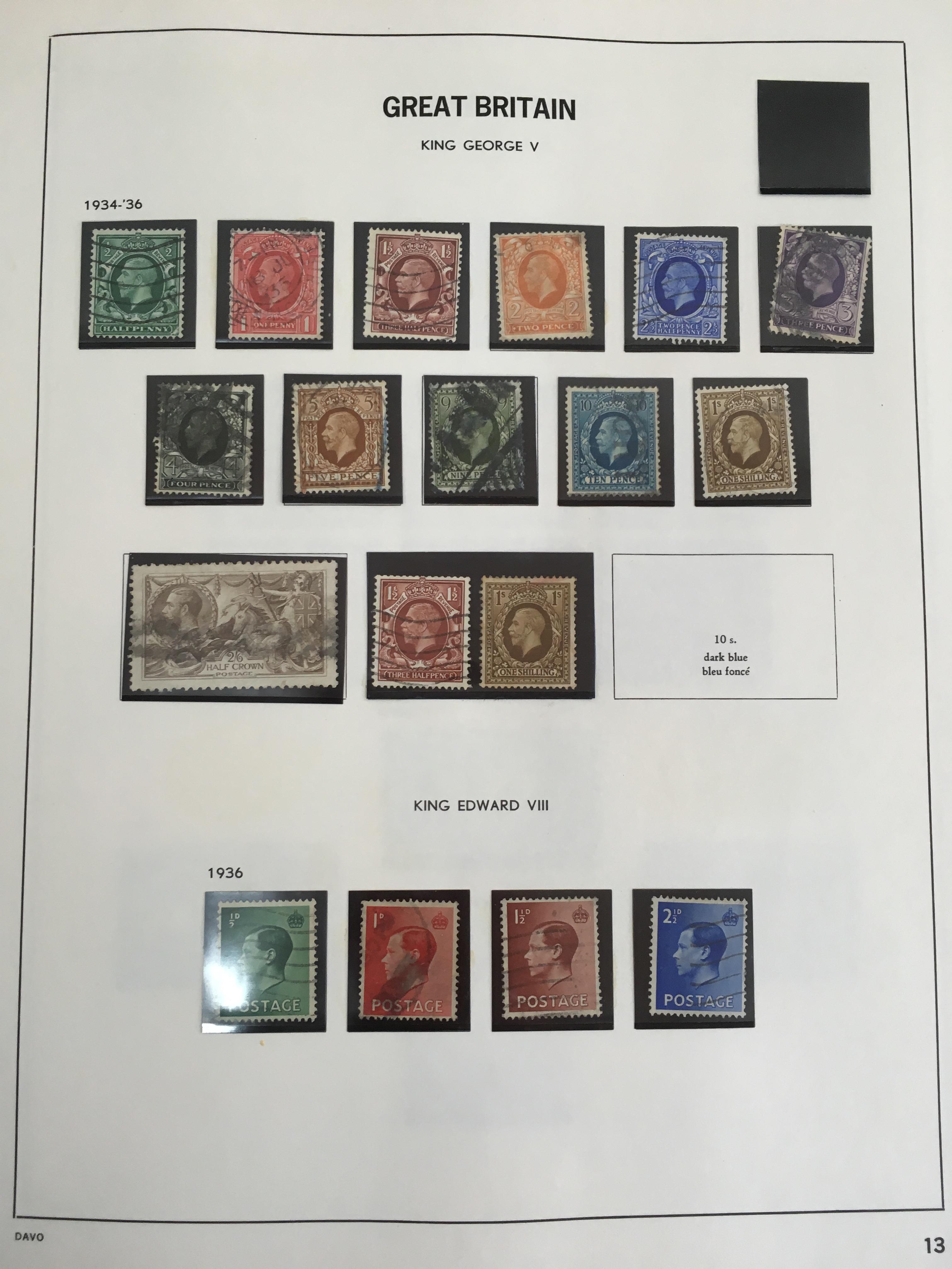 STAMPS: GB 1840-1970 USED COLLECTION IN A DAVO ALBUM FROM 1d BLACK, 1d RED PLATES, EDWARD 7th 2/6, - Image 12 of 16