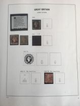 STAMPS: GB 1840-1970 USED COLLECTION IN A DAVO ALBUM FROM 1d BLACK, 1d RED PLATES, EDWARD 7th 2/6,