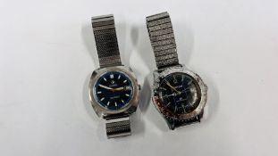 2 X GENT'S WRIST WATCHES TO INCLUDE AN EXAMPLE MARKED ROAMER SEAROCK & INTERPOL MODEL RM350.