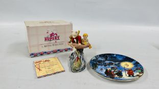 A ROYAL DOULTON "RUPERT RIDES HOME" LIMITED EDITION 0782/2500 CABINET ORNAMENT IN ORIGINAL BOX WITH