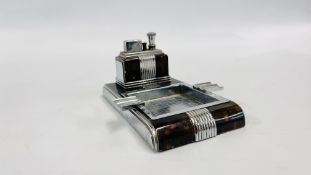 A RONSON ART DECO TOUCH TIP TABLE LIGHTER AND STAND.