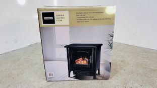 HOMEBASE "LUDFIELD" SOLID FUEL EFFECT ELECTRIC FIRE - BOXED AS NEW.