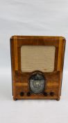 A FERGUSON RADIO IN WALNUT CASE, MODEL E/1608 - COLLECTORS ITEM ONLY.