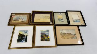 GROUP OF WATERCOLOURS INCLUDING MONOGRAMMED GJS, H.H.