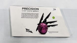 AN AS NEW BOXED PRECISION CHEF KNIFE SERIES 4 KNIFE SET - NO POSTAGE OR PACKING.