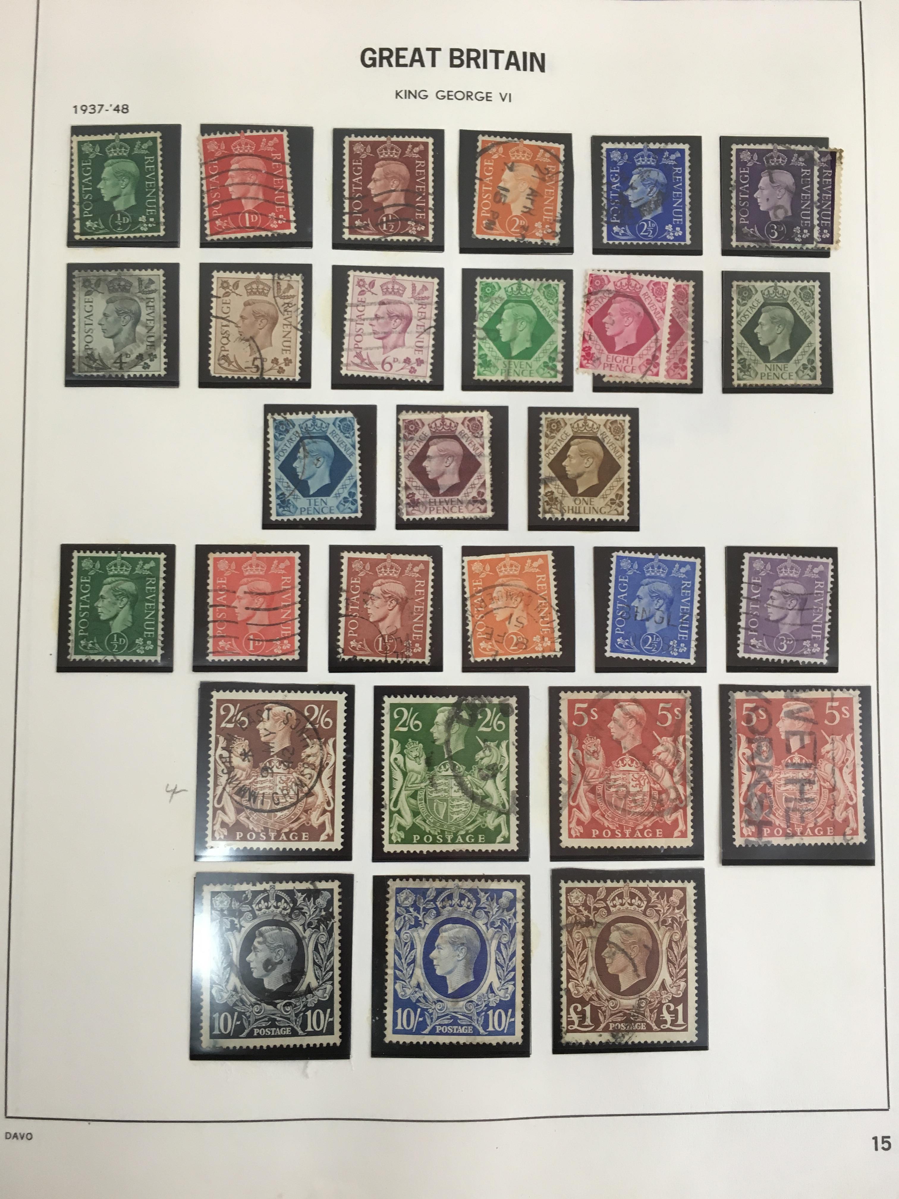 STAMPS: GB 1840-1970 USED COLLECTION IN A DAVO ALBUM FROM 1d BLACK, 1d RED PLATES, EDWARD 7th 2/6, - Image 14 of 16