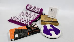 A GROUP OF WELLNESS EQUIPMENT TO INCLUDE MASSAGE WAIST TWISTER, FOOT MASSAGER,