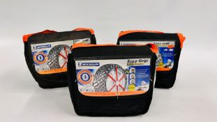 3 AS NEW MICHELIN EASY GRIP COMPOSITE SNOW CHAINS.