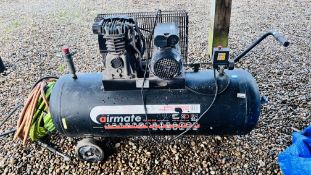 AIRMATE 150L 3 HP AIR COMPRESSOR WITH VARIOUS ACCESSORIES AND ATTACHMENTS - SOLD AS SEEN.