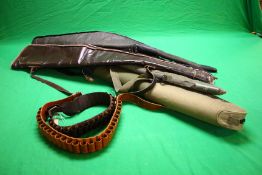 5 X VARIOUS GUN SLEEVES AND TWO CARTRIDGE BELTS 20G AND 12G
