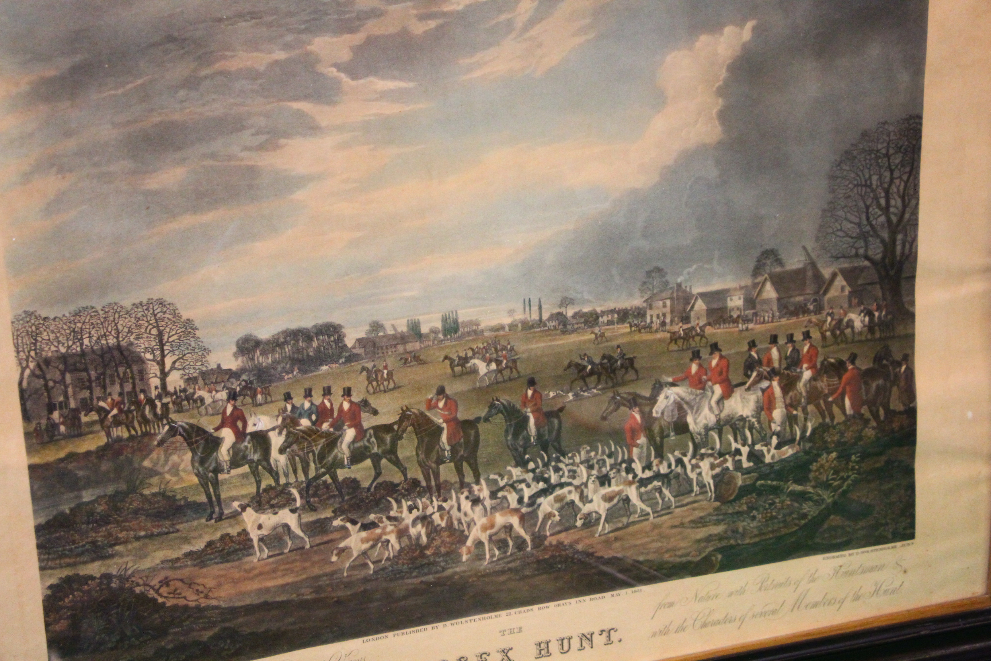 A PAIR OF "THE ESSEX HUNT" COLOURED PRINTS IN BLACK FRAMES, - Image 2 of 12