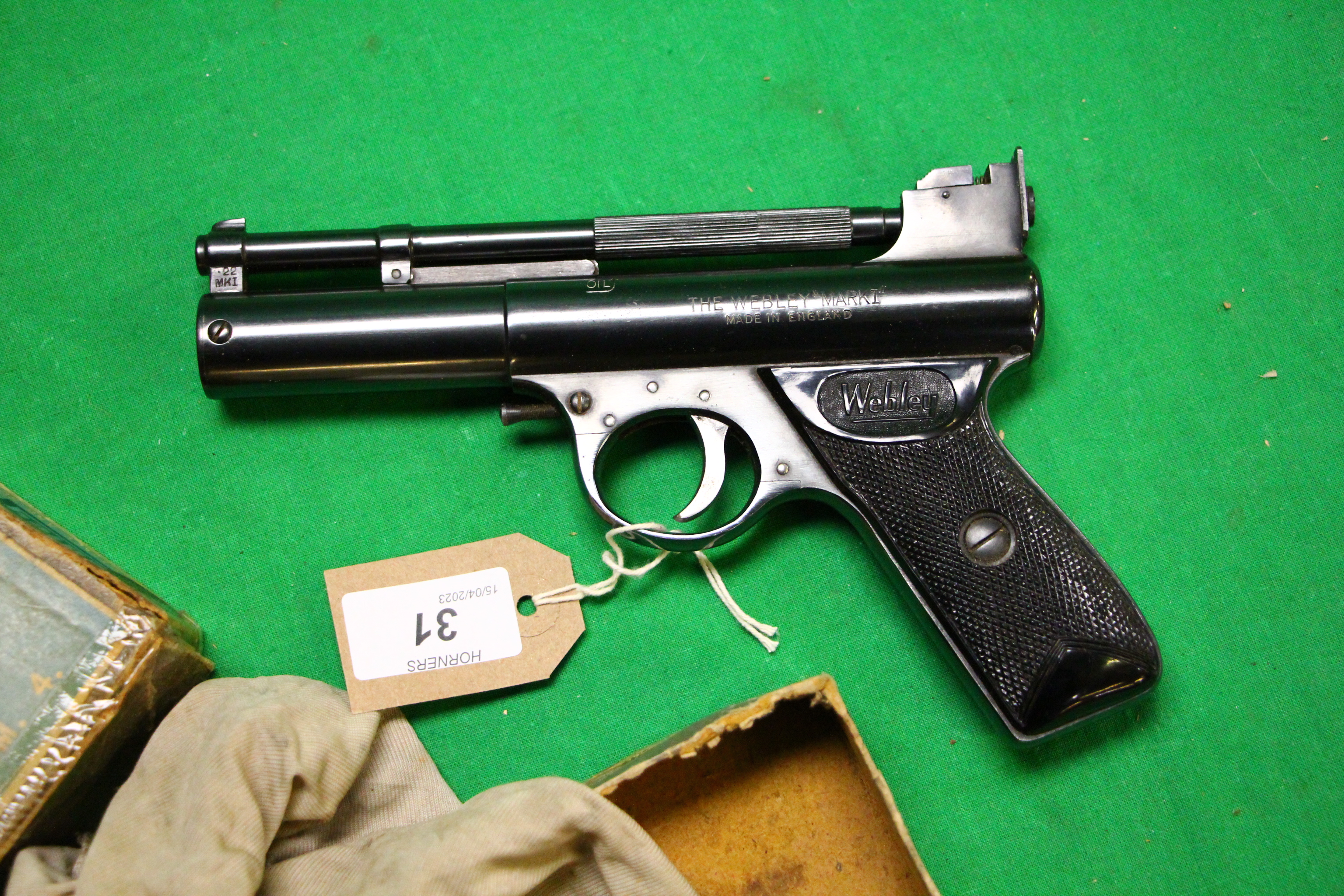 A BOXED "THE WEBLEY" MARK 1 AIR PISTOL COMPLETE WITH ORIGINAL BOX, - Image 2 of 16