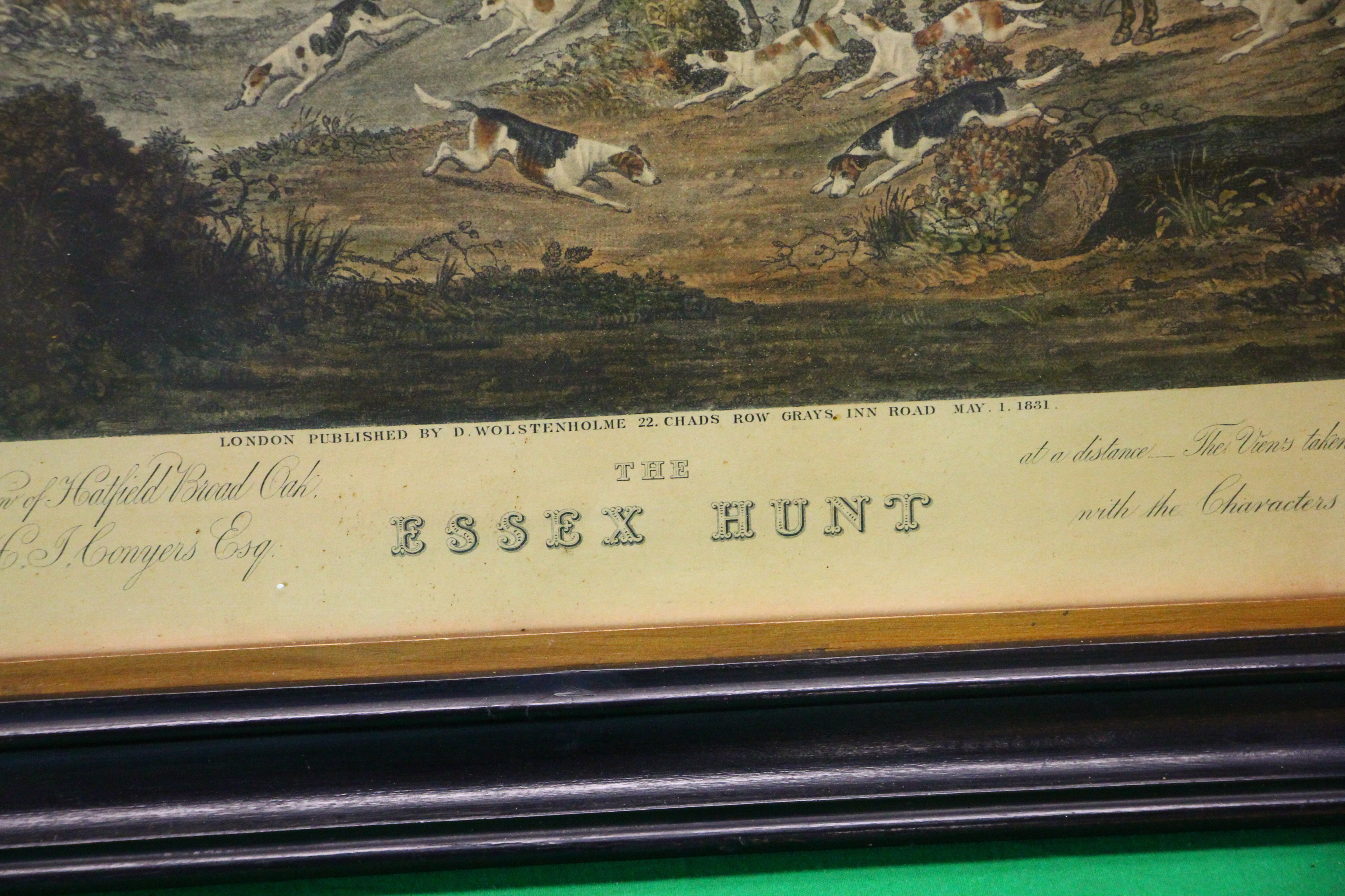 A PAIR OF "THE ESSEX HUNT" COLOURED PRINTS IN BLACK FRAMES, - Image 9 of 12