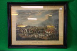 A PAIR OF "THE ESSEX HUNT" COLOURED PRINTS IN BLACK FRAMES,