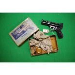 A BOXED "THE WEBLEY" MARK 1 AIR PISTOL COMPLETE WITH ORIGINAL BOX,