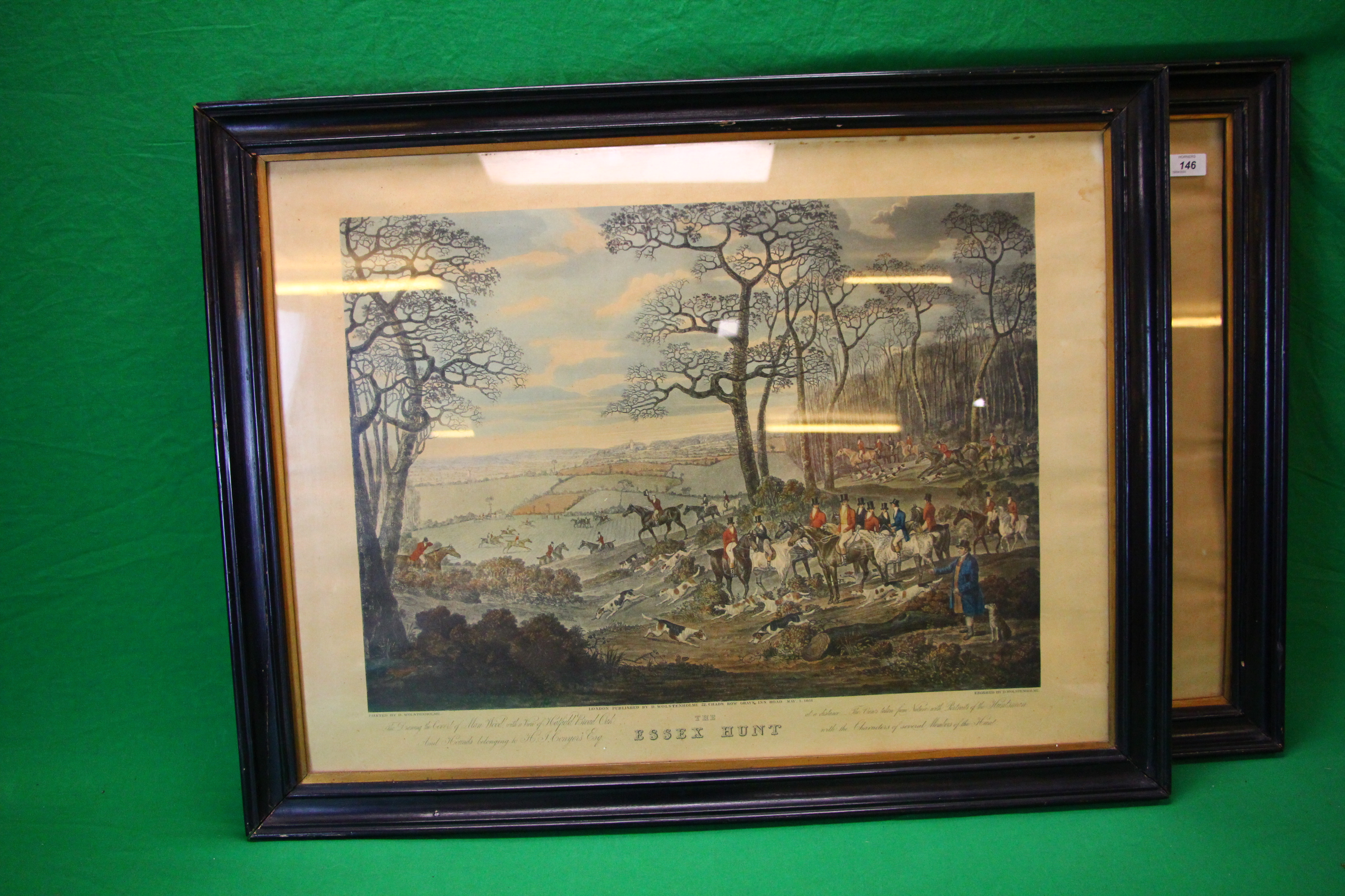 A PAIR OF "THE ESSEX HUNT" COLOURED PRINTS IN BLACK FRAMES, - Image 7 of 12