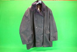 BARBOUR "WAX REEFER" NAVY WAXED COTTON COAT SIZE EX LARGE