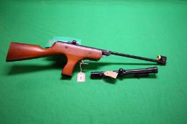 A VINTAGE AIR PISTOL STAMPED CAT 23 + BSA 4X20 SCOPE - (ALL GUNS TO BE INSPECTED AND SERVICED BY